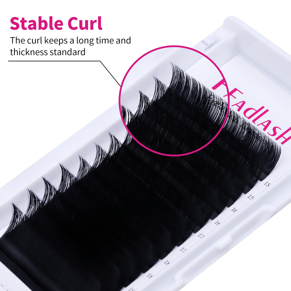 Stable curl technology demonstration for long-lasting Classic lash extensions
