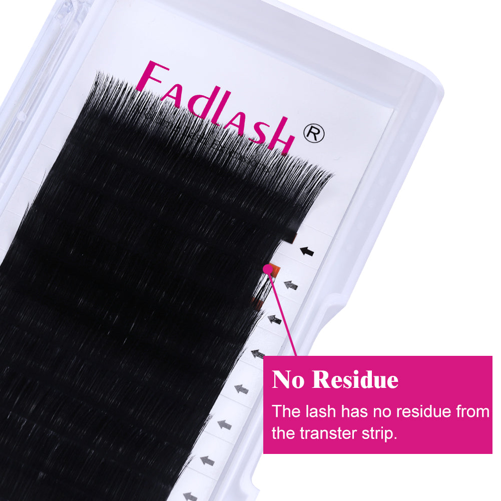 Macro shot of individual lash extension base, no stickiness