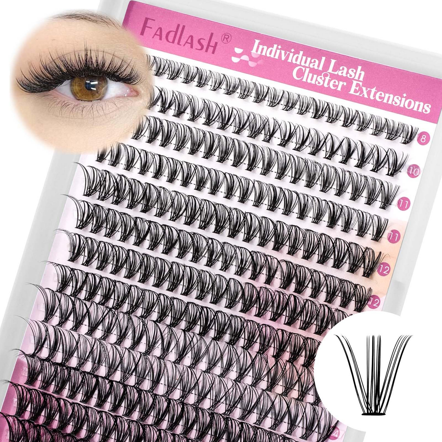 14 rows mixed length lash clusters for customizable lash looks