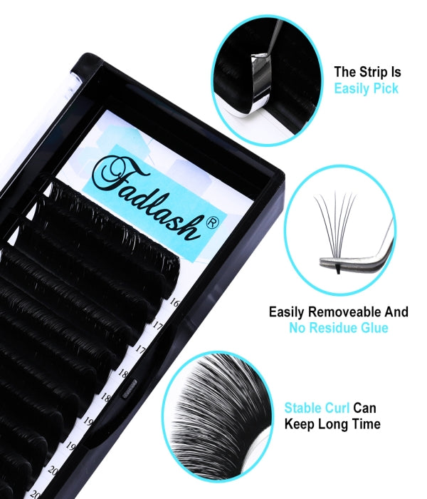 Fadlash 16-22mm Mixed Lash Tray Blue Series