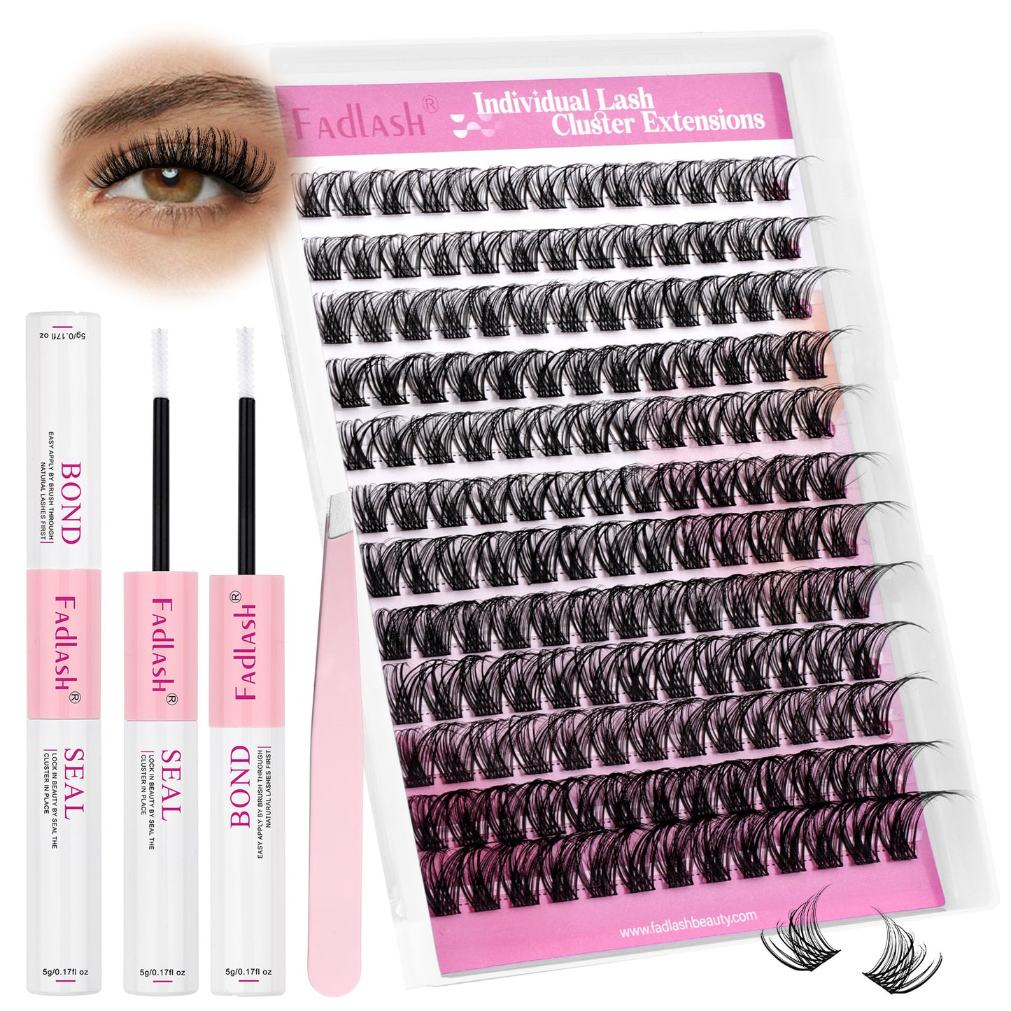 F05 DIY Lash Clusters Lashes Extension Mix Length - Fadlash