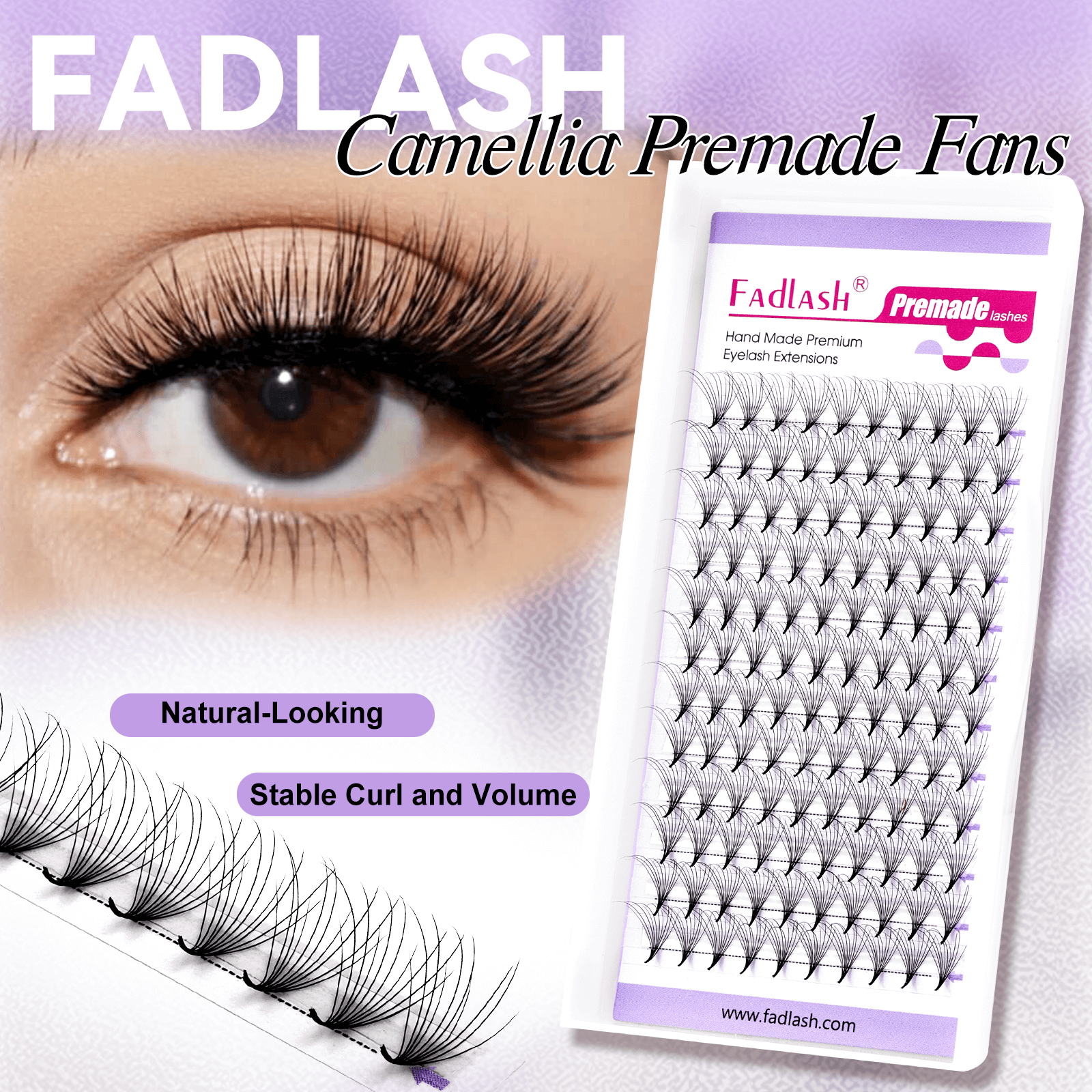 Diagram comparing Fadlash Camellia mixed length fans 10-12-14mm versus