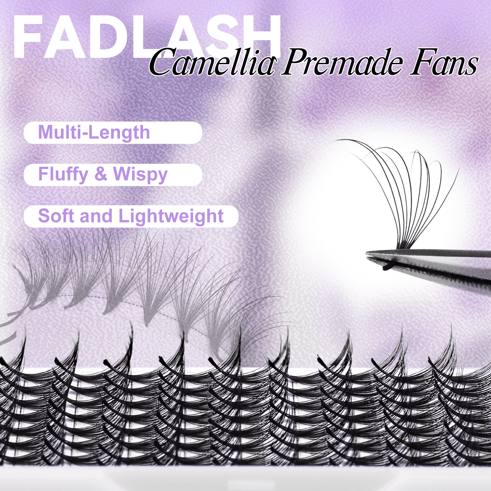 Fadlash Camellia Premade Volume Fans multi-length lashes for fluffy