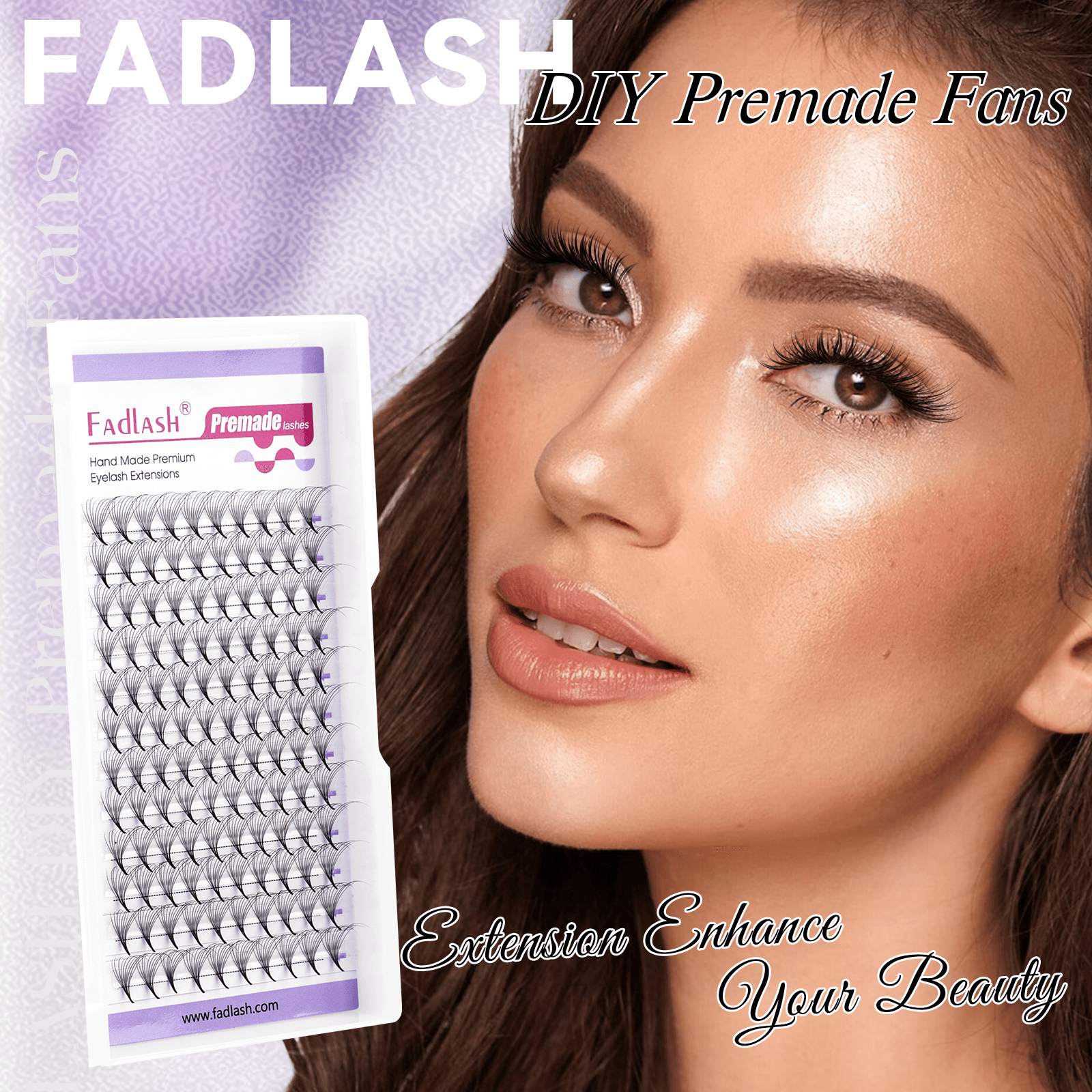 Camellia flower-inspired eyelash model on-face image