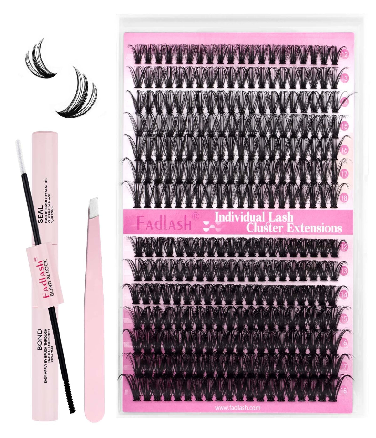 Ultimate Drama: 40D & 50D Mix DIY Lash Extensions | 12-18mm Long Lengths for Cat Eye & Doll Eye