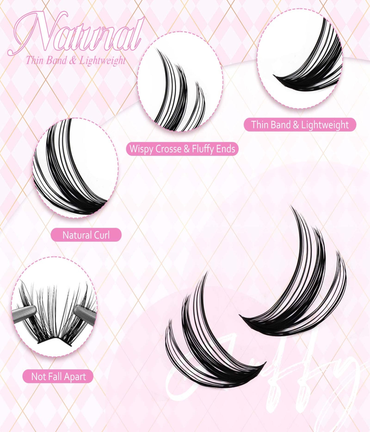 Wispy Crosse & Fluffy Cluster Lashes