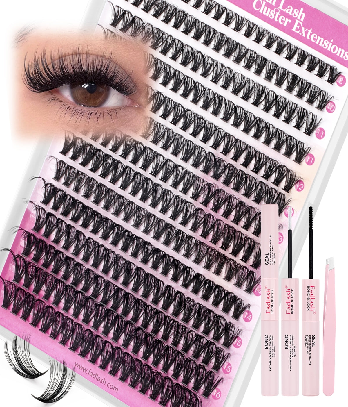 DIY Individual Lashes 40D Volume Cluster Kit