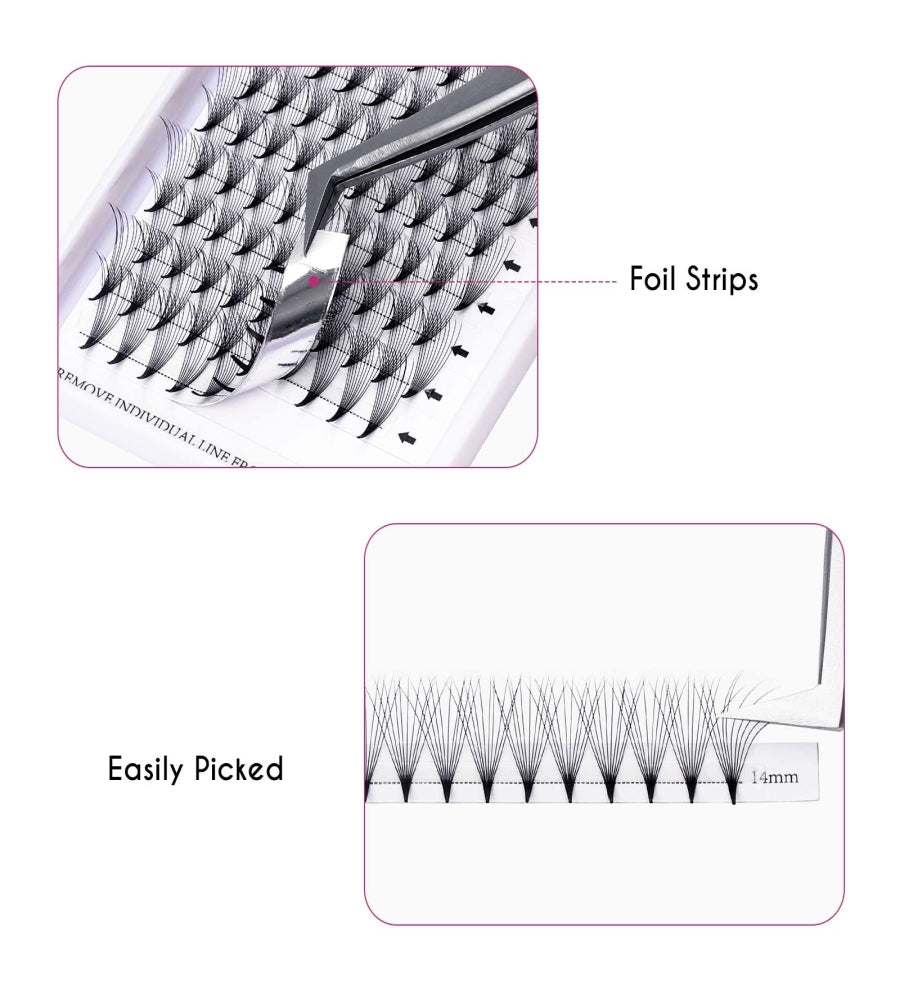 Macro view of 10D lash fan roots showing heat bonded thin base.