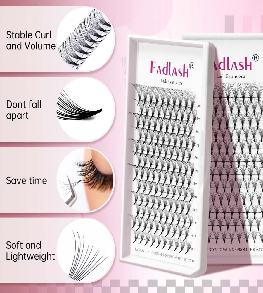 Close-up of fluffy 10D volume lashes with soft matte finish.
