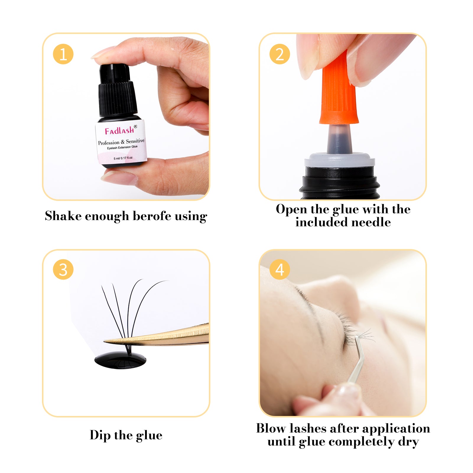 sensitive eyelash extension glue