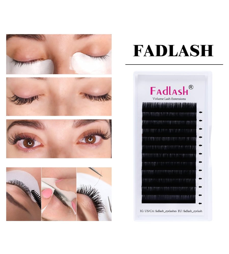 Close-up of fluffy volume lash tips showing high density and soft texture