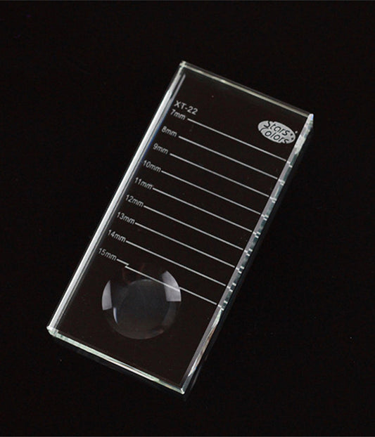 Professional lash tray with 7mm to 15mm length scale lines