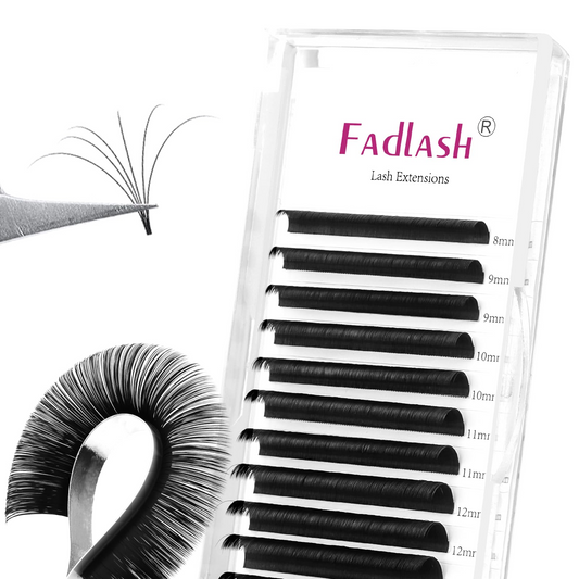 0.07mm easy fan volume eyelash extensions tray with handmade fans