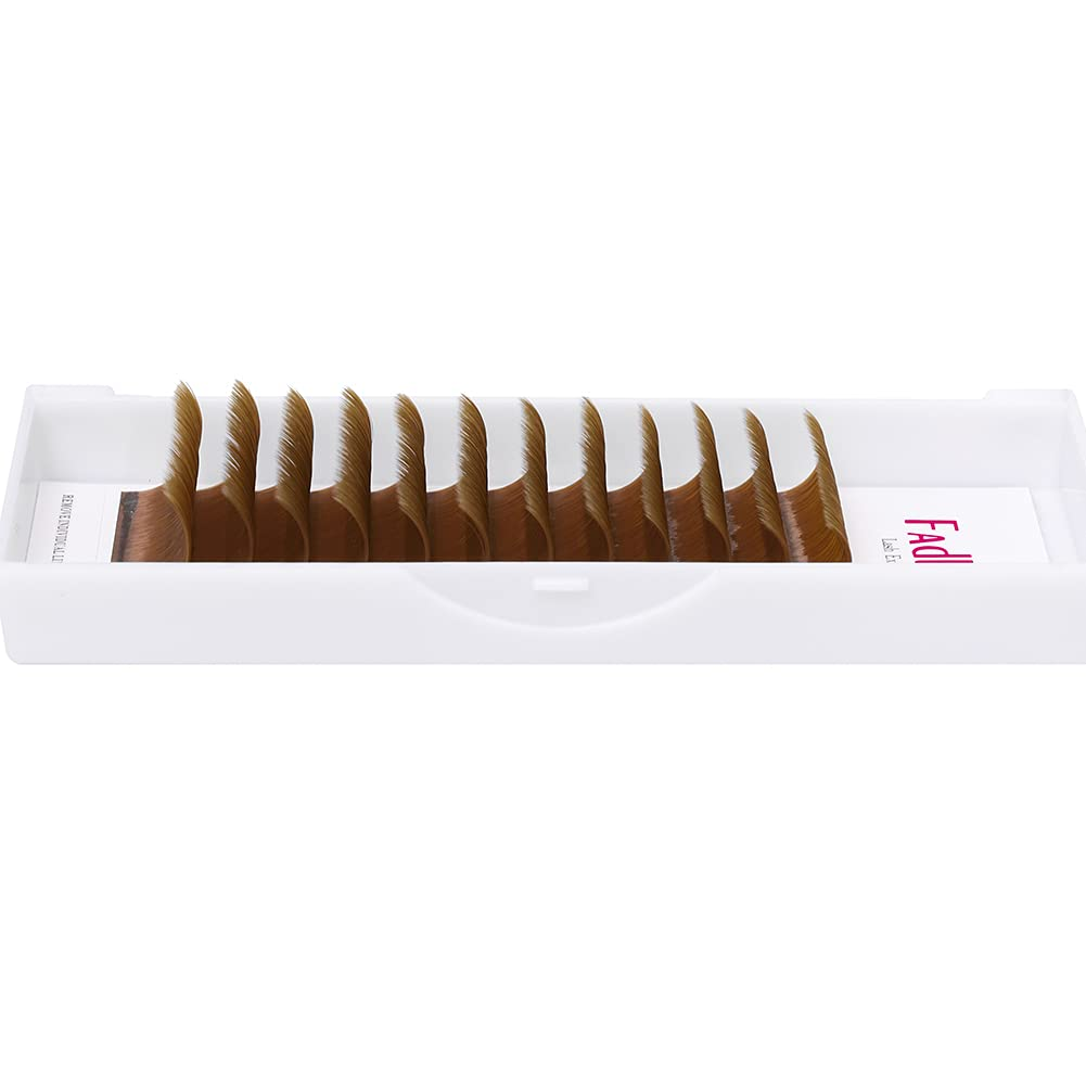 Side view of Fadlash brown volume lash extension tray showing curl profile