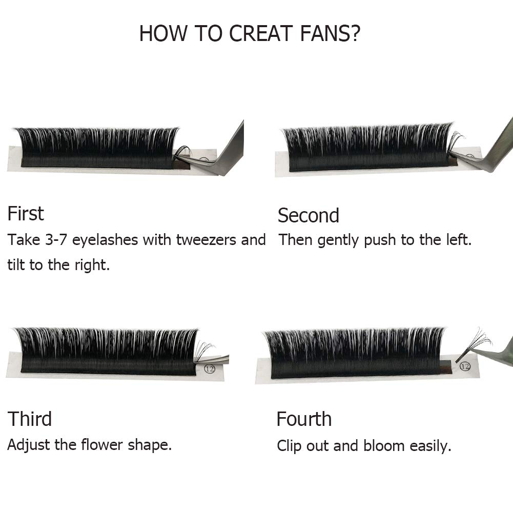 Step-by-step instructional guide on how to create perfect volume lash fans