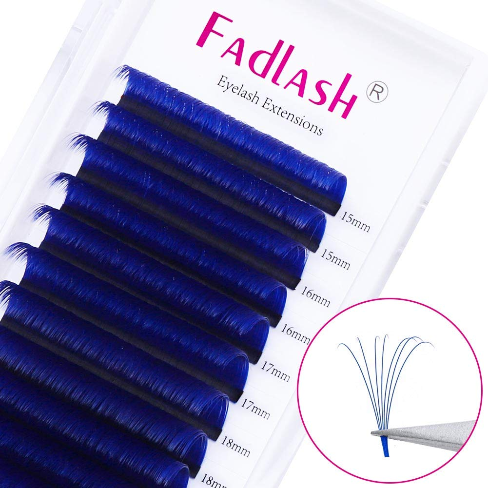 Tweezers easily picking up blue lash extensions from the strip without falling apart