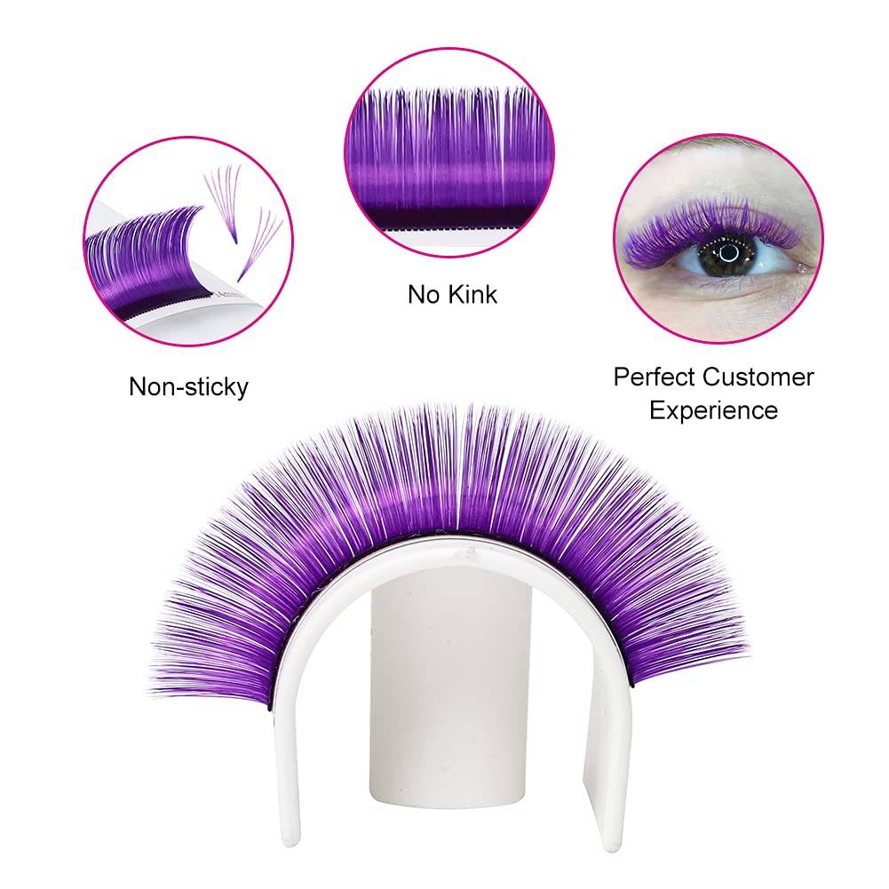 Side profile view of Fadlash purple lash extension tray showing dramatic curl