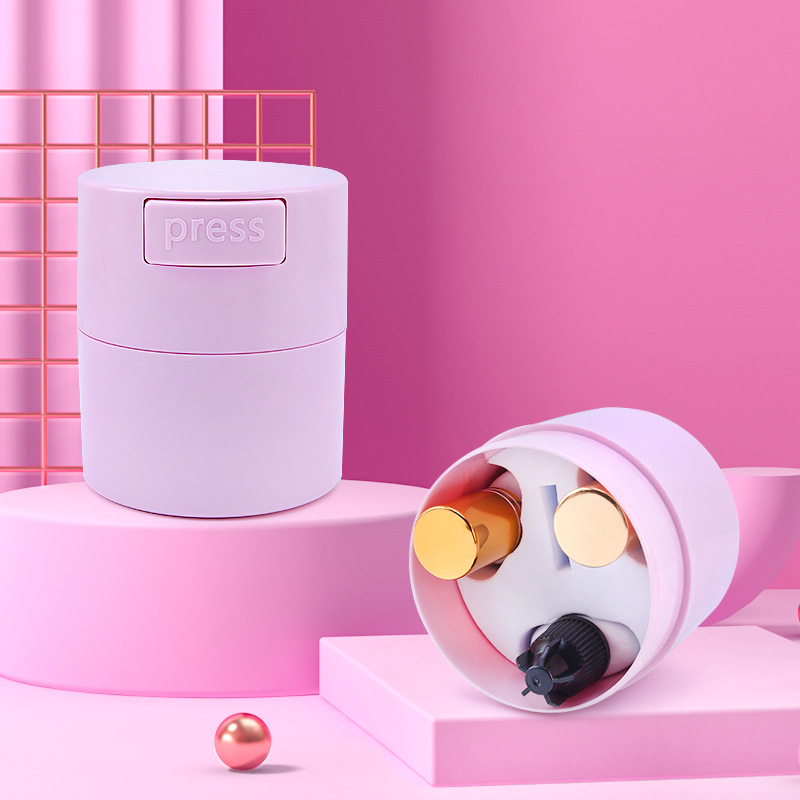Pink press-top sealed glue storage tank for eyelash extension adhesive