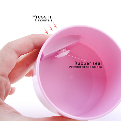 Airtight lash glue storage container holding adhesive bottles inside