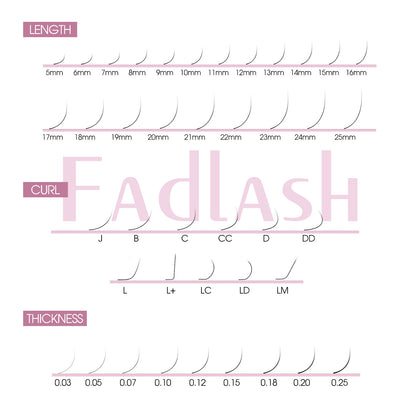 Mixed Length Lash Tray 8-15mm 0.2mm C D Curl Extensions