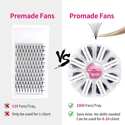 1000 24D Premade Loose Fan Lashes for Mega Volume Eyelash Extensions