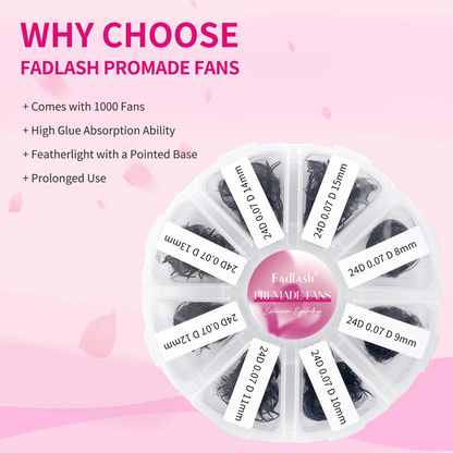 1000 24D Premade Loose Fan Lashes for Mega Volume Eyelash Extensions