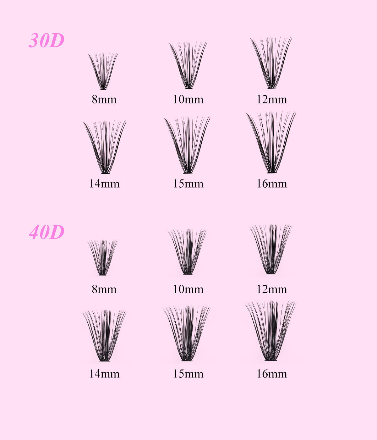 cluster lashes extensions 30D+40d