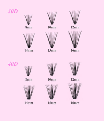 cluster lashes extensions 30D+40d