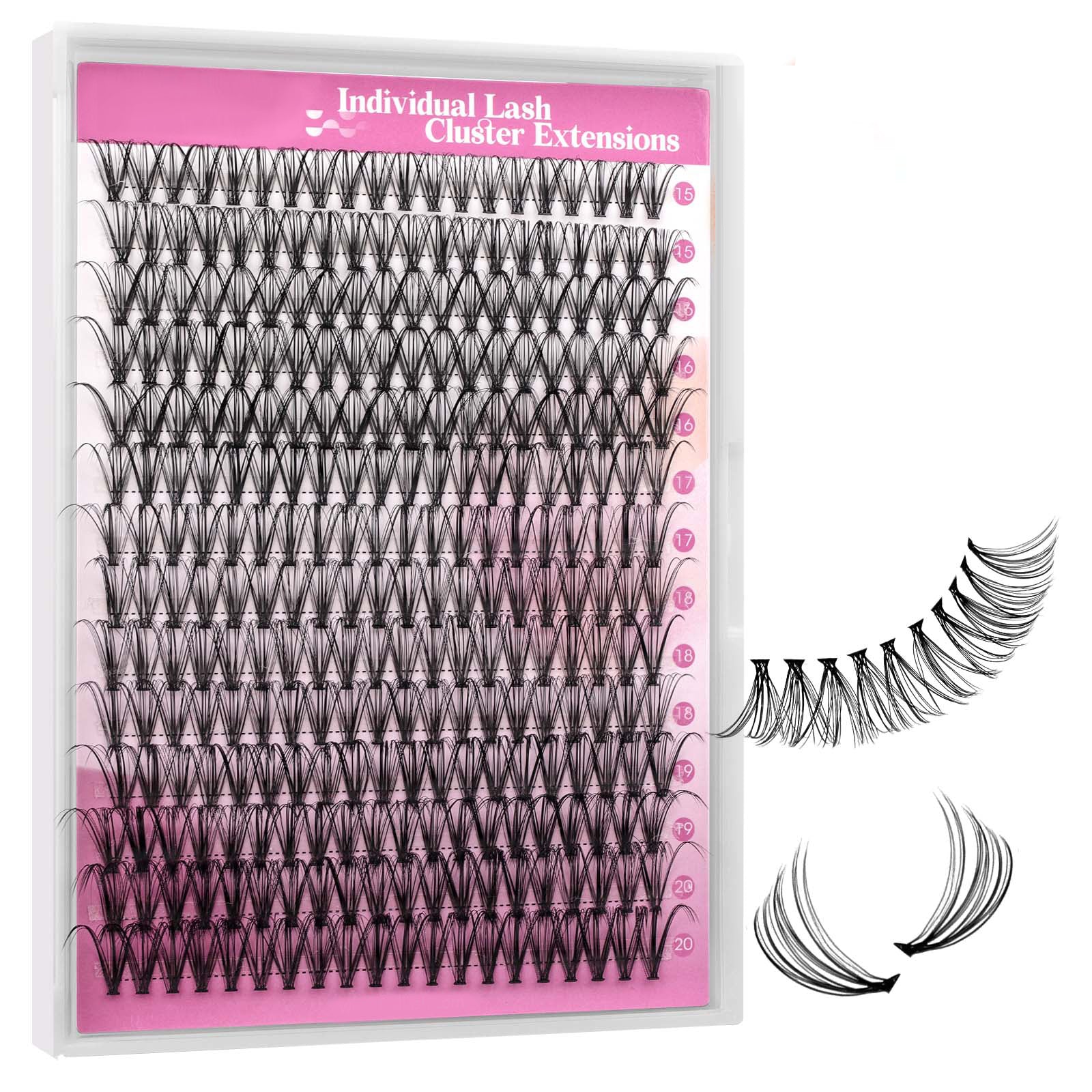 Individual lash cluster extensions for beginner DIY application