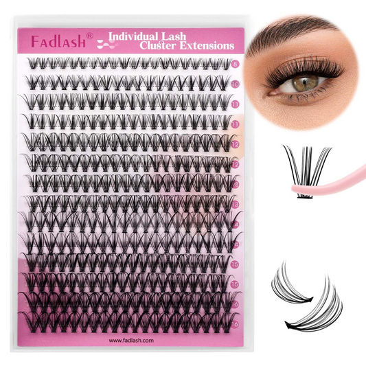 D Curl individual lash cluster extensions mixed length tray