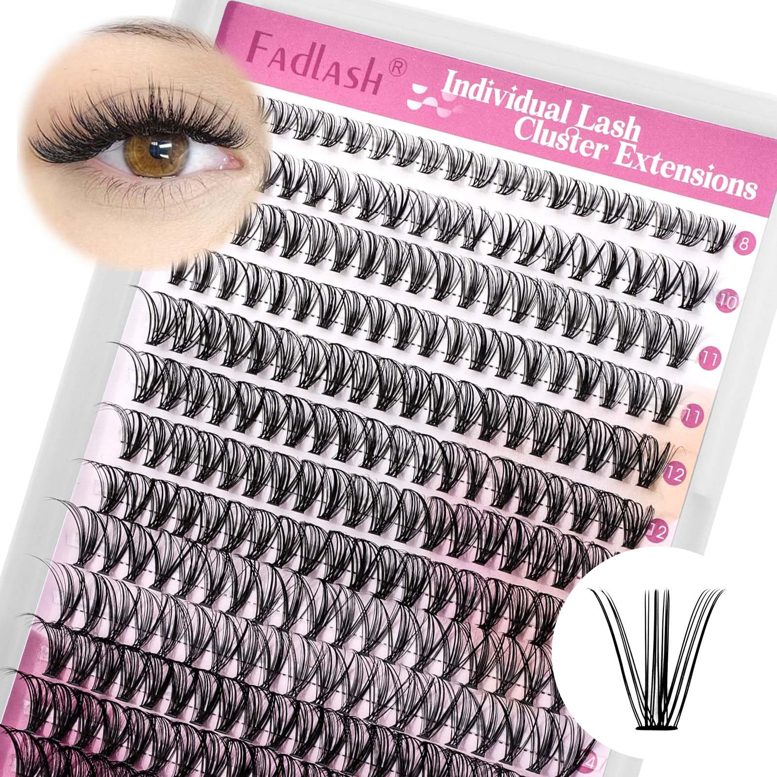 14 rows mixed length lash clusters for customizable lash looks