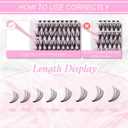 FADLASH 20D D Curl lash clusters for DIY lash extensions