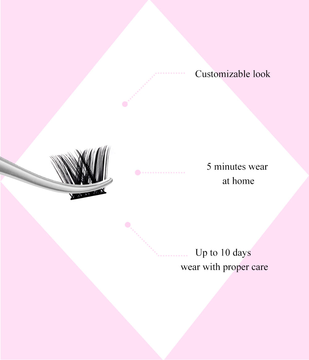 Fluffy cat eye lash clusters​