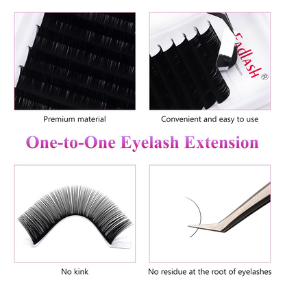 10mm classic lash extensions single length variant C curl