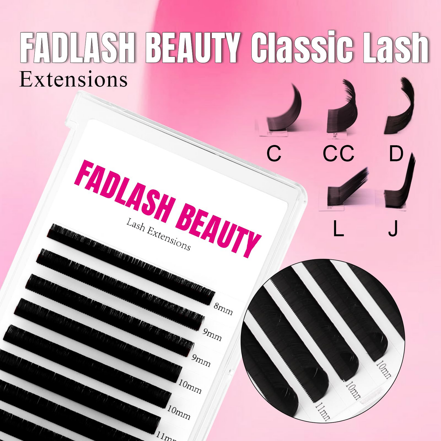 Classic Lash Extensions - Mixed Length Tray - Fadlash
