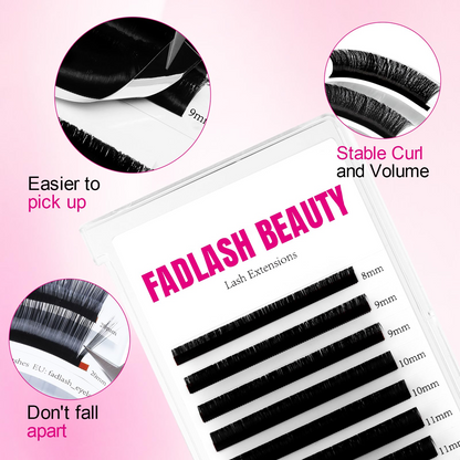Classic Lash Extensions - Mixed Length Tray - Fadlash