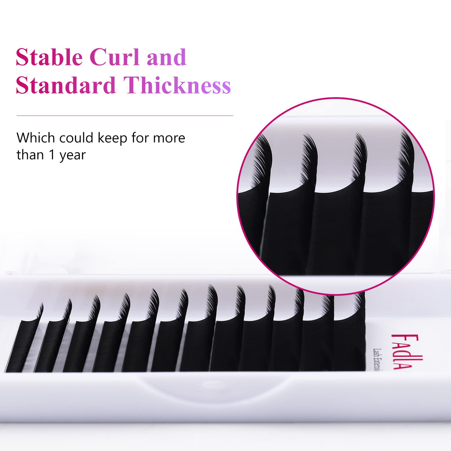Fadlash 14mm classic lash extensions single length variant C curl