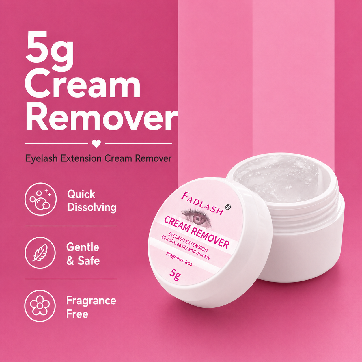 Fadlash 5g lash cream remover for eyelash extension removal