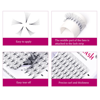 6D best premade fans eyelash extensions