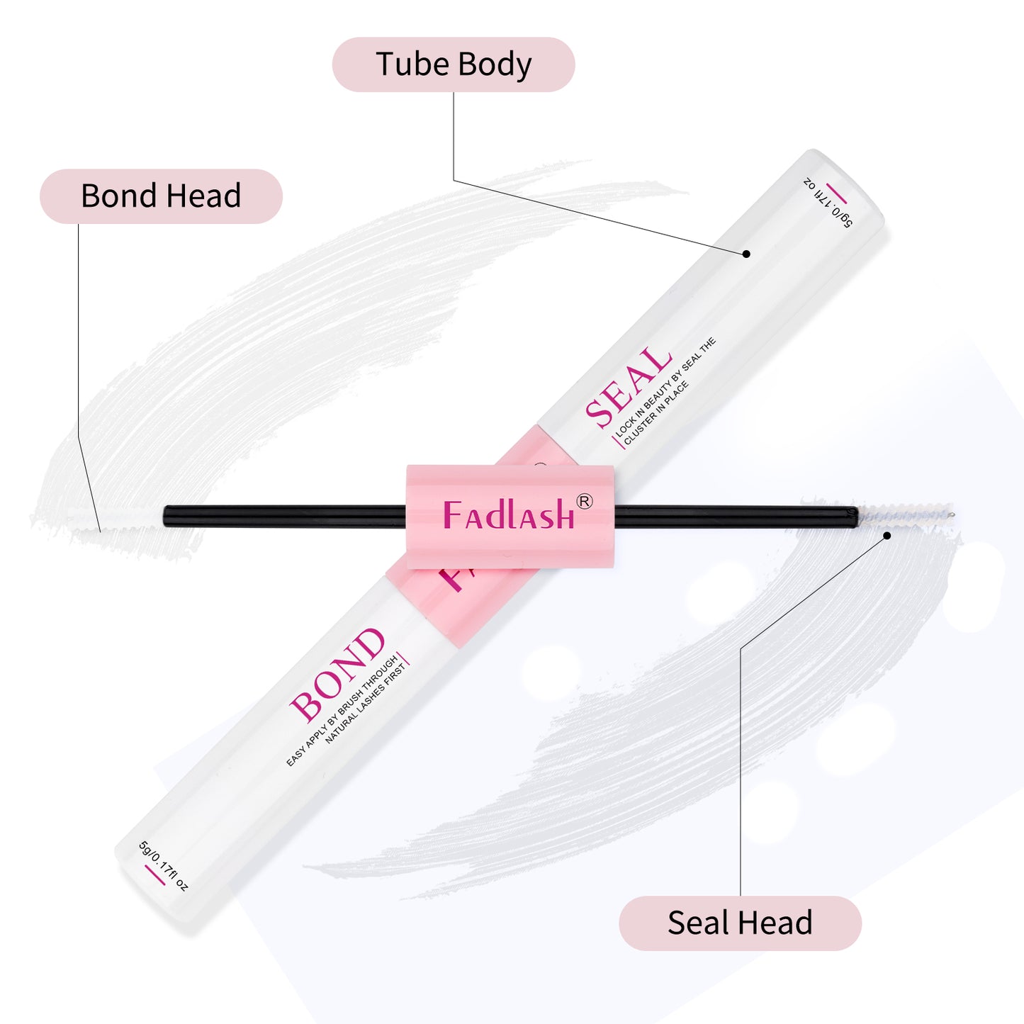 Spiral mini mascara brush head for easy lash bond application