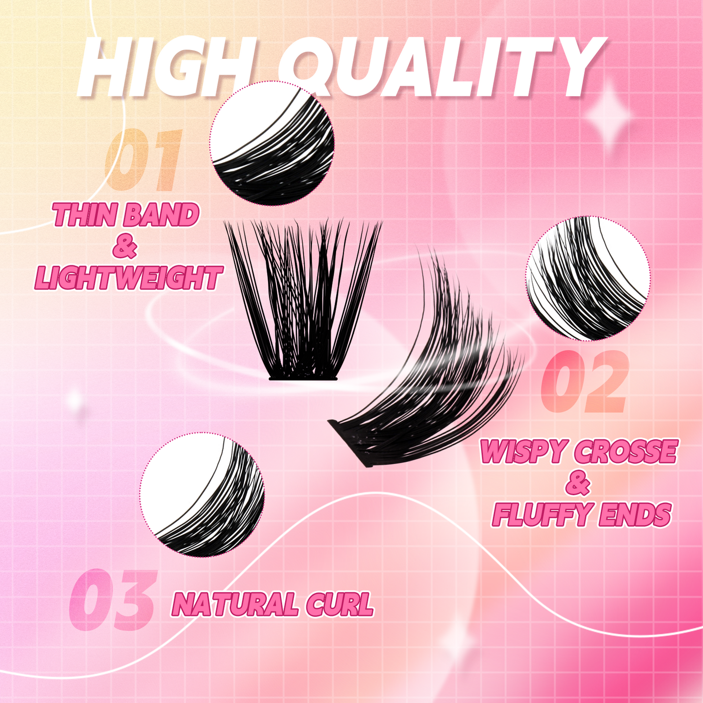 3d lash clusters kit​ 80D
