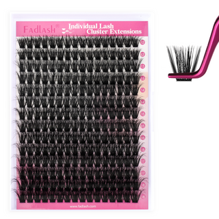 80D Mega Volume Cluster Lashes | 12-18mm Mixed Length Tray
