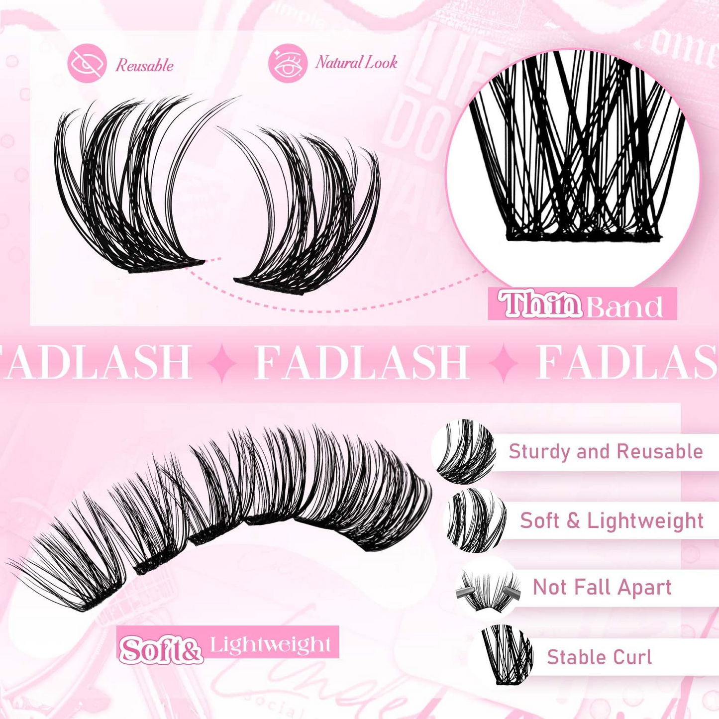 US - Waterproof Lashes Clusters 8-16mm