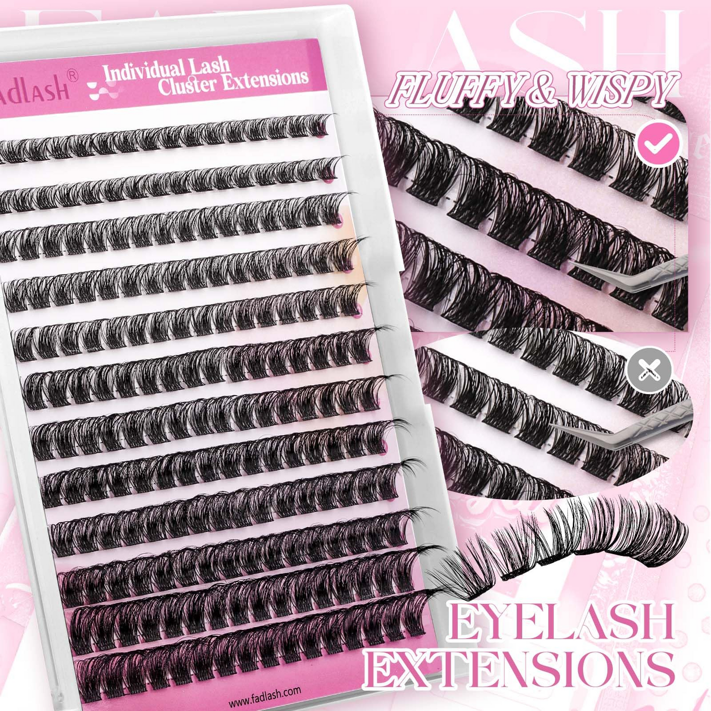 US - Waterproof Lashes Clusters 8-16mm