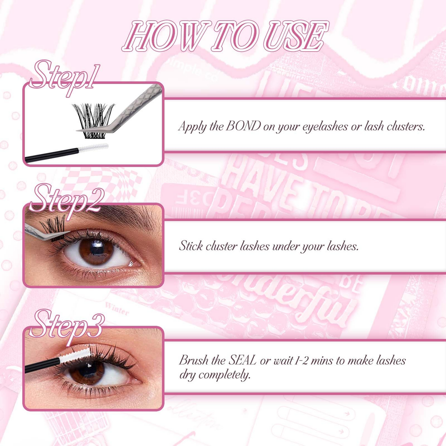 US - Waterproof Lashes Clusters 8-16mm