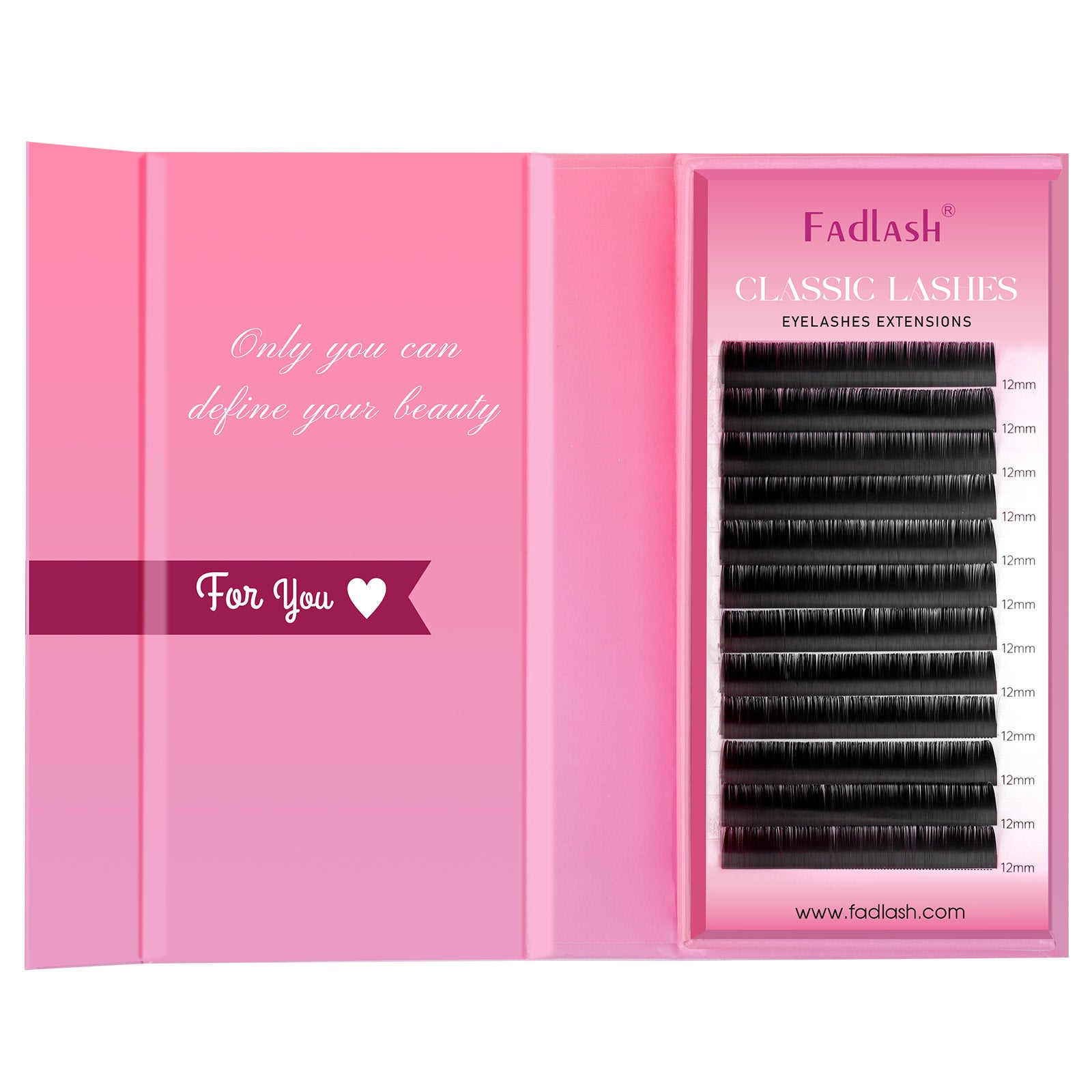 Wholesale Lash Supplies Fadlash Classic Eyelash Extensions Single Length Tray.