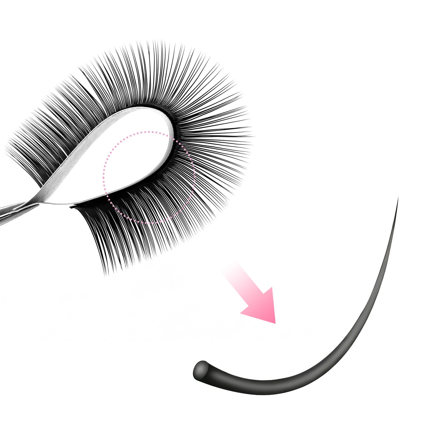 Flexible Classic Eyelash Extensions Fadlash with High Resilience Stable Curl.