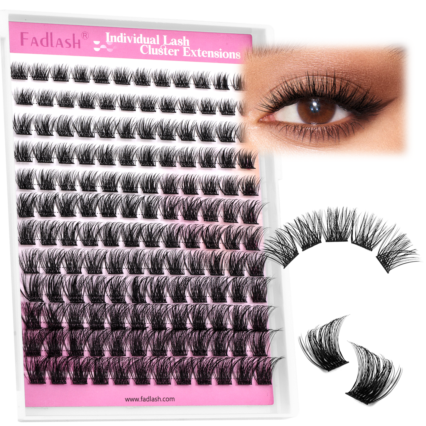 D curl DIY lash clusters for cat eye lash map