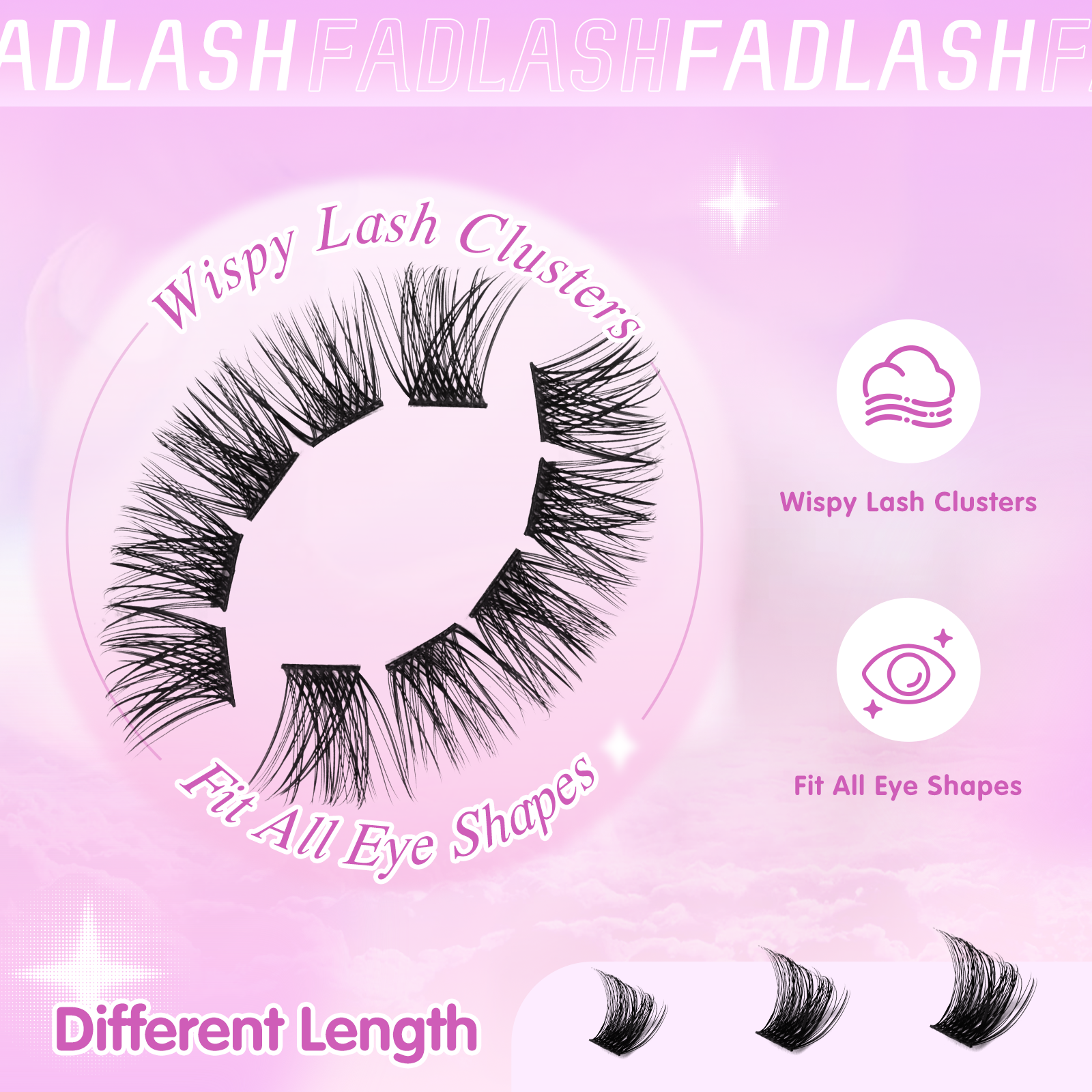 FADLASH F01 lash clusters for at-home lash extensions