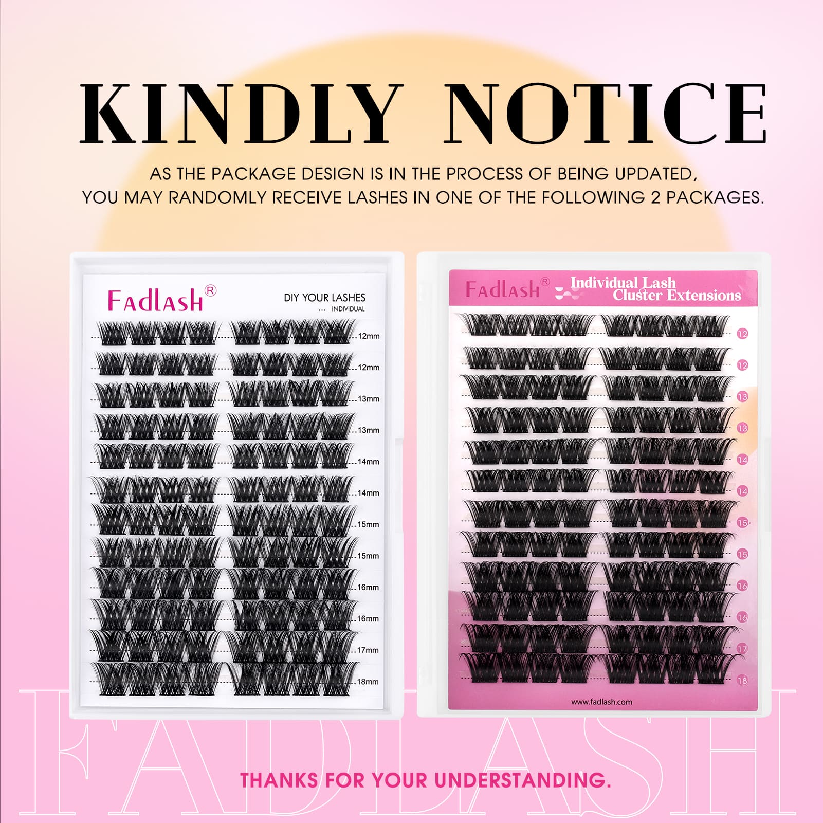 D Curl lash clusters mix 15-20mm for dramatic glam lashes